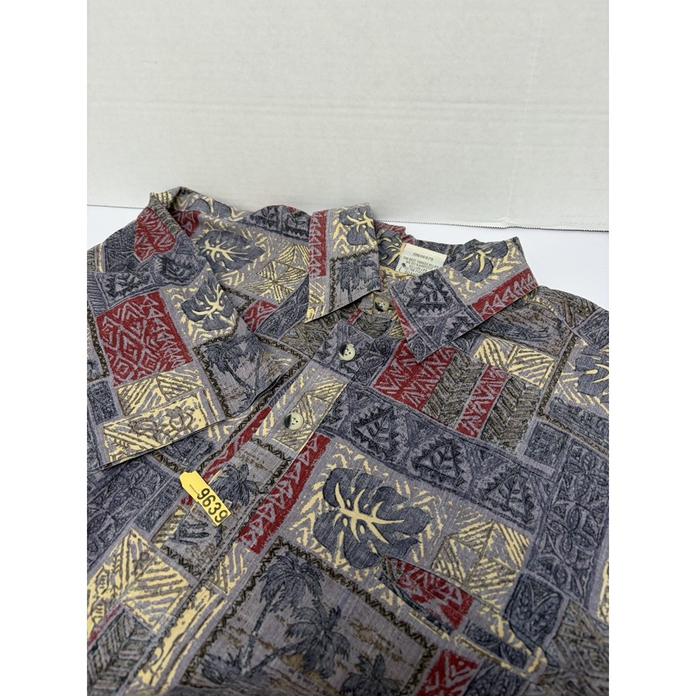 Vintage Go Barefoot Hawaiian Reverse Weave Patch Cotton Rayon Shirt Sz 2XL Tall